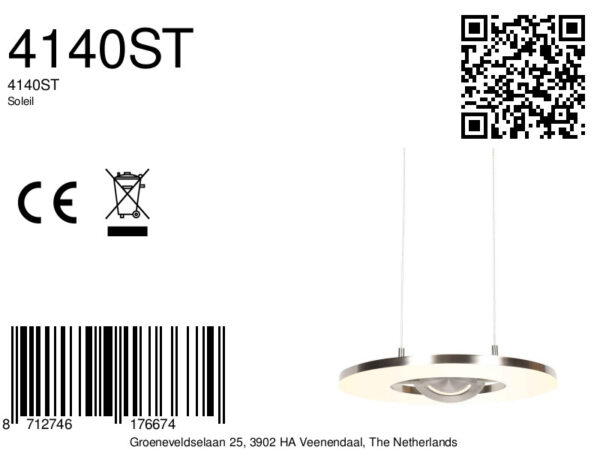 Moderne stalen metalen hanglamp Steinhauer Soleil - Image 18