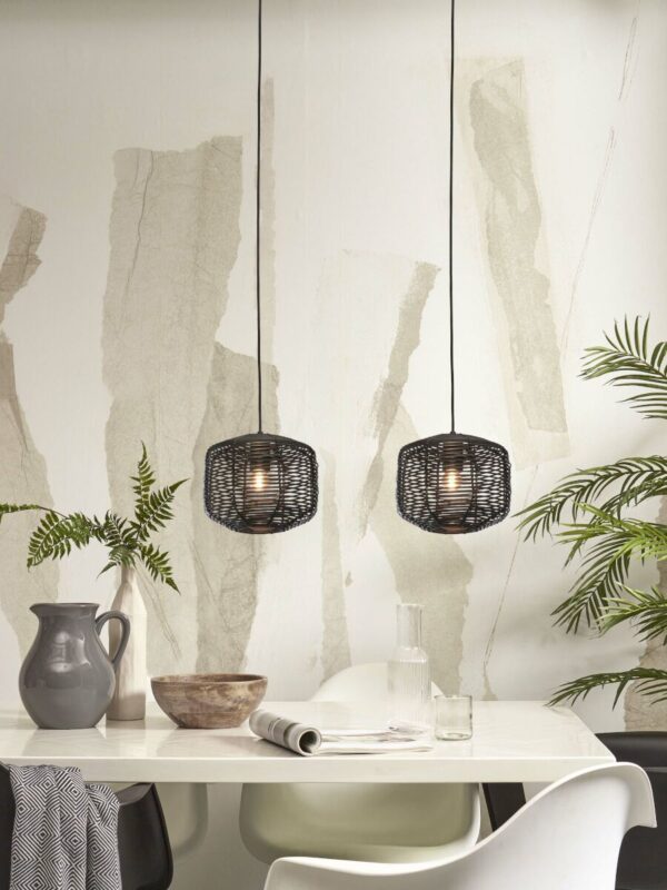 Bohemian vloerlamp zwart metaal rotan GOOD&MOJO Tanami - Image 5