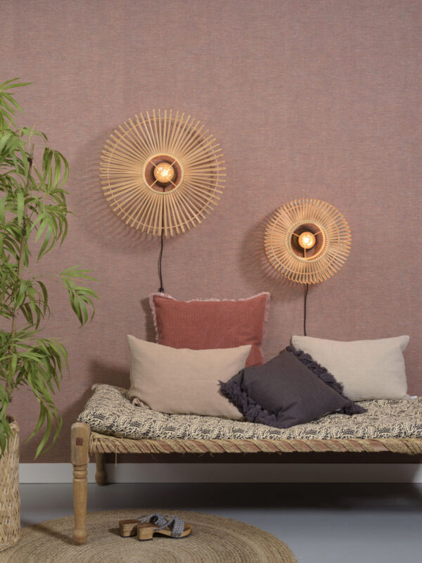 Ronde naturel-bamboe wandlamp Boheems GOOD&MOJO Bromo - Image 10