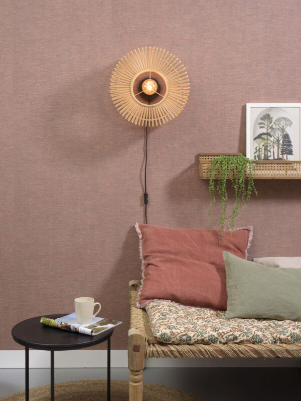 Ronde naturel-bamboe wandlamp Boheems GOOD&MOJO Bromo - Image 5