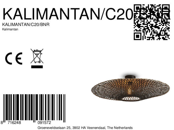 Plafonnière ringvorm bamboe naturel/zwart L GOOD&MOJO Kalimantan - Image 10