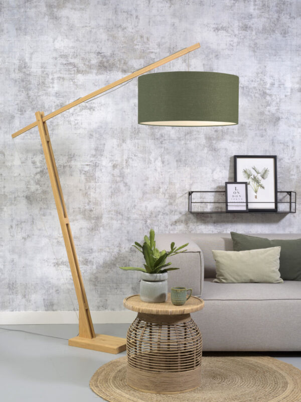 Groene linnen Scandinavische vloerlamp GOOD&MOJO Montblanc - Image 2
