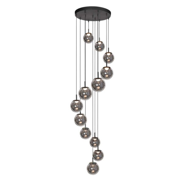 Rookglas design hanglamp LED zwart Steinhauer Bollique