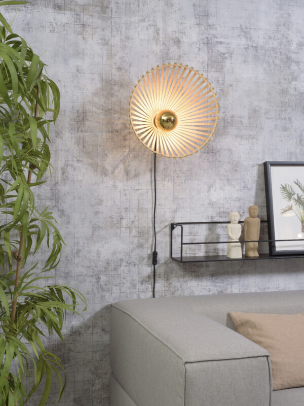 Wandlamp rond naturel-bamboe bohemian GOOD&MOJO Bromo - Image 2