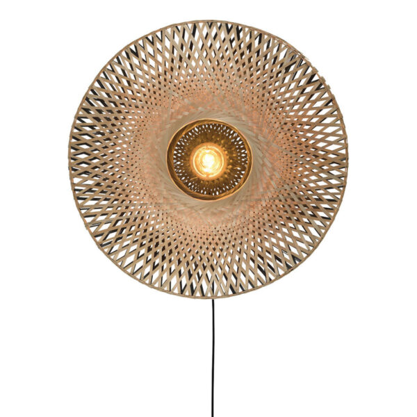 Ronde Boheemse wandlamp naturel zwart GOOD&MOJO Kalimantan