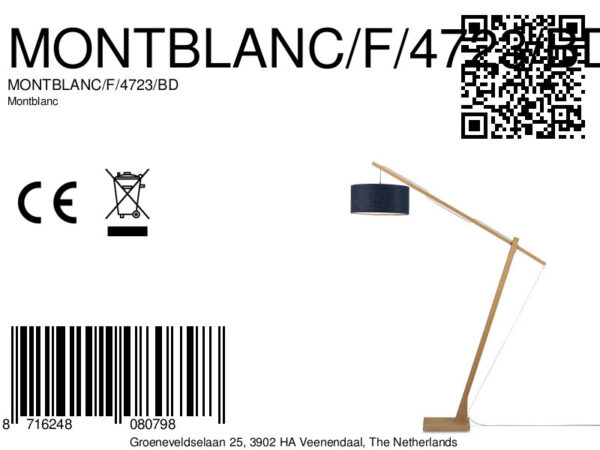 Vloerlamp bamboe/linnen kap blauw GOOD&MOJO Montblanc - Image 13