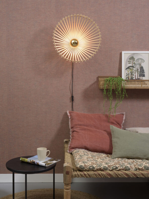 Boheemse zwarte-naturel wandlamp bamboe GOOD&MOJO Bromo - Image 5