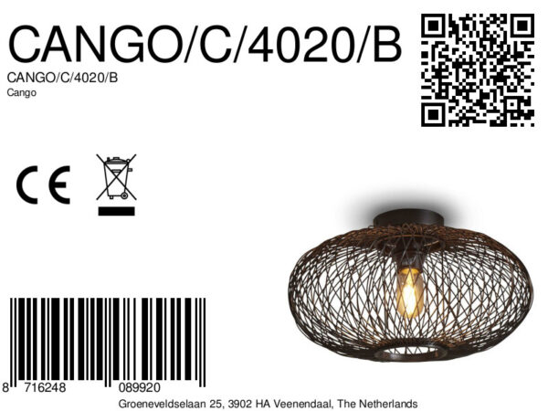 Bamboe zwarte boheemse plafonnière GOOD&MOJO Cango - Image 7