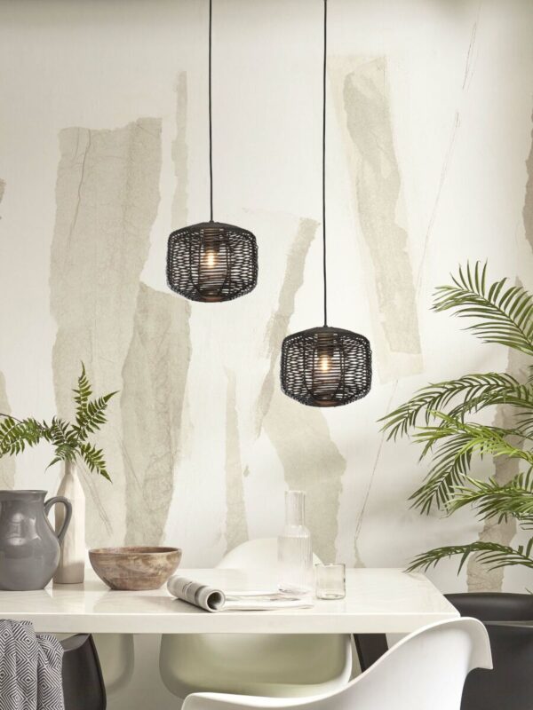 Bohemian vloerlamp zwart metaal rotan GOOD&MOJO Tanami - Image 10