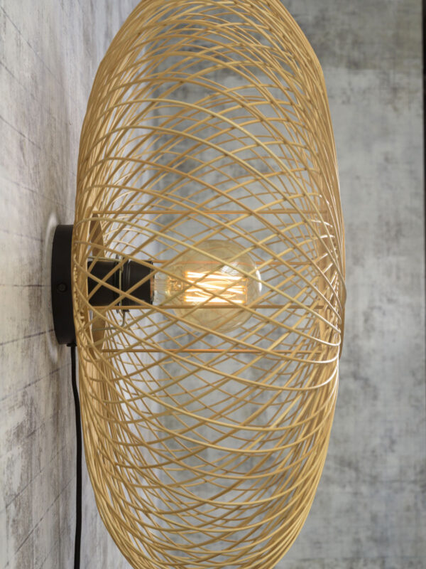 Naturel-zwarte bohemien bamboe wandlamp GOOD&MOJO Cango - Image 6
