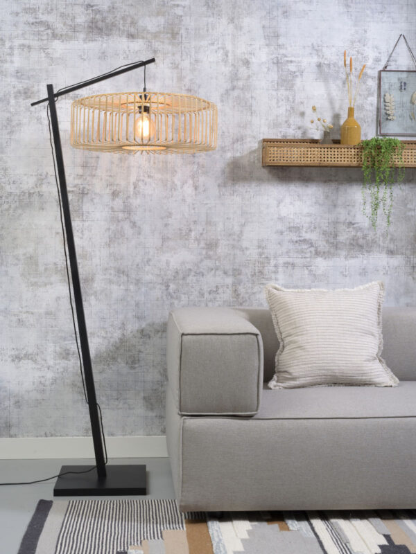 Zwarte-naturel bamboe bohemian vloerlamp GOOD&MOJO Bromo - Image 2