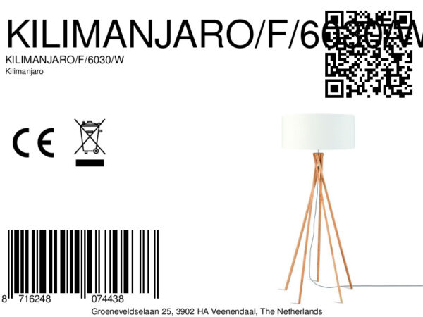 Witte vloerlamp Boheems bamboe linnen GOOD&MOJO Kilimanjaro - Image 5
