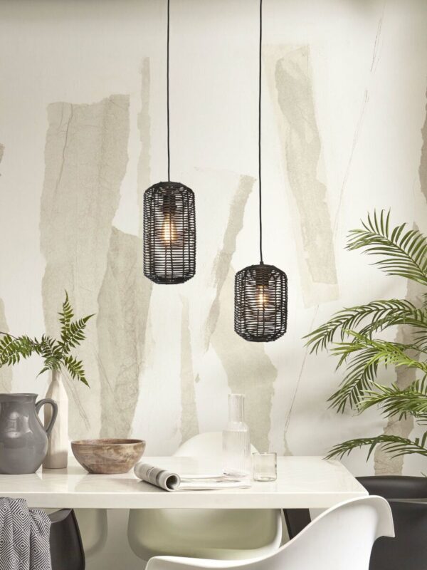 Zwart rotan bohemien hanglamp metaal GOOD&MOJO Tanami - Image 9