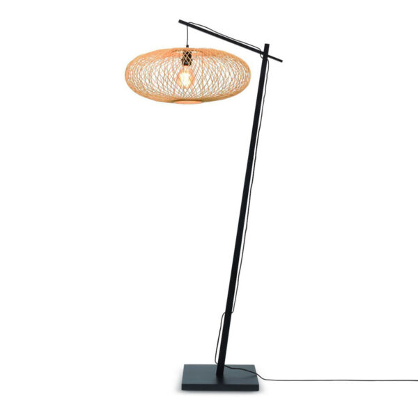 Naturel-bamboe bohemien vloerlamp zwart GOOD&MOJO Cango