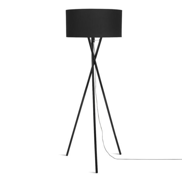 Metalen moderne vloerlamp zwart katoen It's About RoMi Hampton