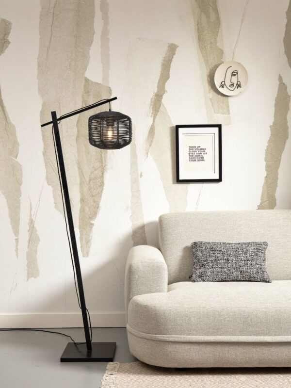 Zwarte rotan bamboe vloerlamp bohemien GOOD&MOJO Tanami - Image 5