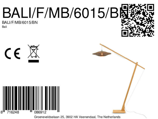 Vloerlamp ufo hefboom middelgroot GOOD&MOJO Bali - Image 10