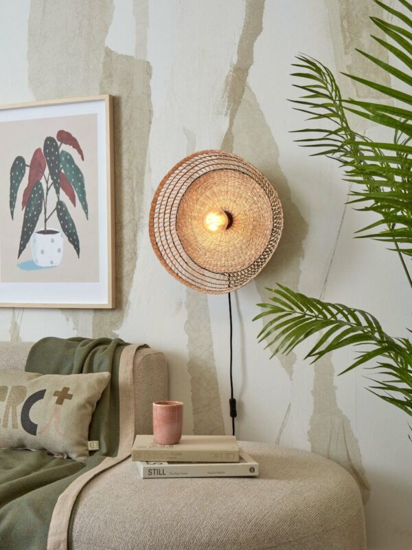Zwarte wandlamp metaal seagrass bohemian GOOD&MOJO Pantanal - Image 2