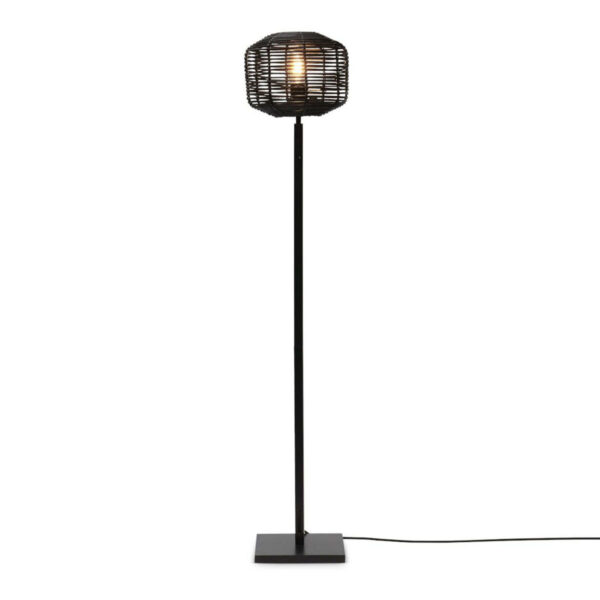 Bamboe vloerlamp bohemian zwart rotan GOOD&MOJO Tanami