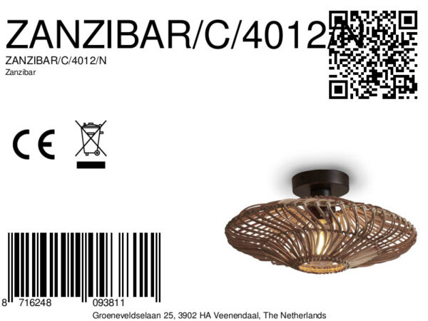 Rotan metalen naturel bohemian plafonnière GOOD&MOJO Zanzibar - Image 9