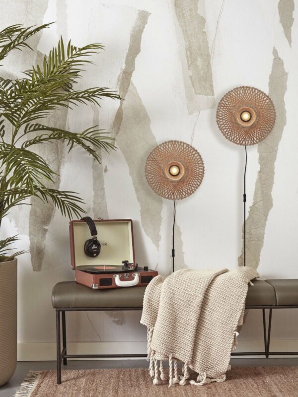 Naturel bohemian bamboe wandlamp XS GOOD&MOJO Kalimantan - Image 12