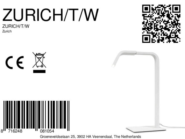 Witte metalen moderne tafellamp It's About RoMi Zurich - Image 10