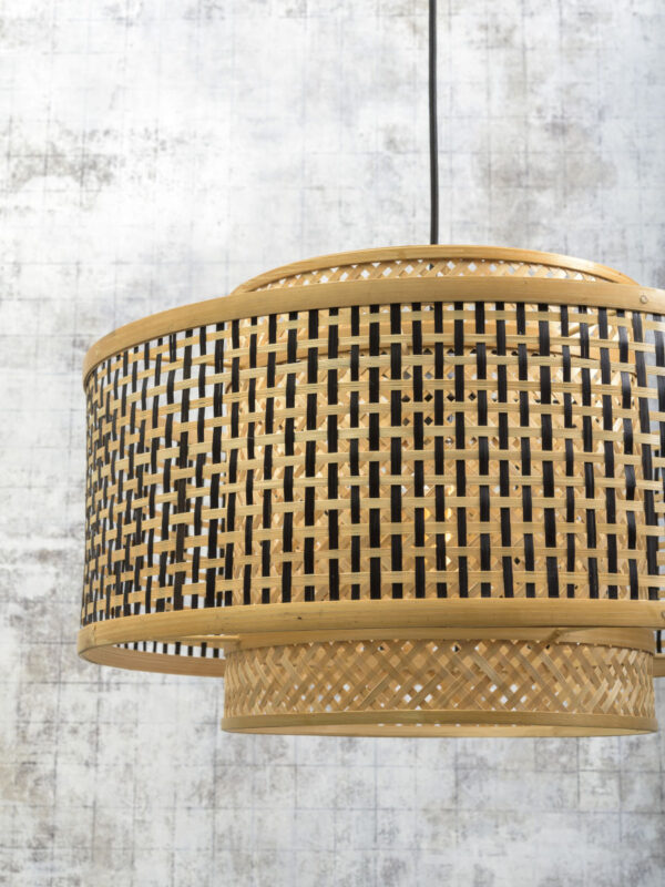 Naturel/zwarte bamboe knikarm wandlamp L GOOD&MOJO Bhutan - Image 3