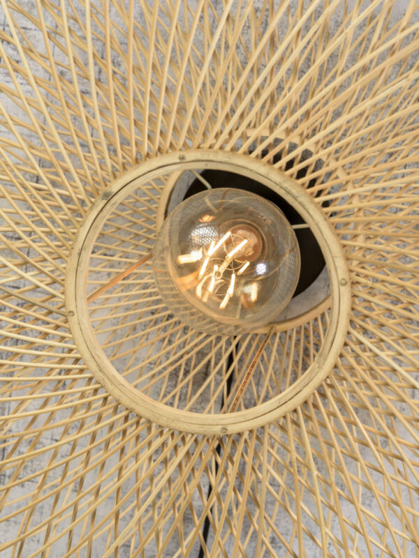 Naturel-zwarte bohemien bamboe wandlamp GOOD&MOJO Cango - Image 3