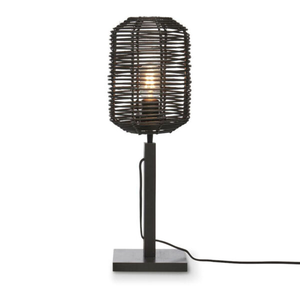 Bamboe-rotan zwarte boheemse tafellamp GOOD&MOJO Tanami