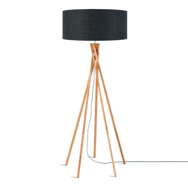 Bamboe bohemian vloerlamp grijs linnen GOOD&MOJO Kilimanjaro