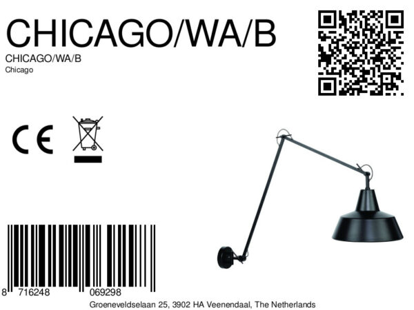 Zwarte wandlamp 3-scharnieren It's About RoMi Chicago - Image 6