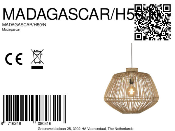 Organische hanglamp naturel rotan GOOD&MOJO Madagascar - Image 9