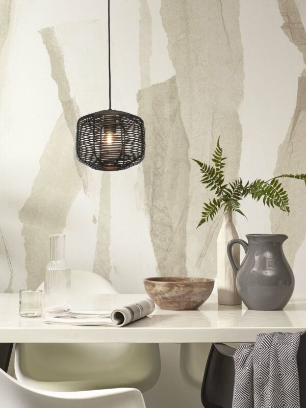 Bohemian vloerlamp zwart metaal rotan GOOD&MOJO Tanami - Image 2