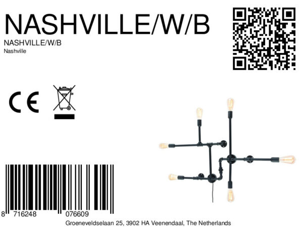 Metalen wandlamp zwart retro It's About RoMi Nashville - Image 6