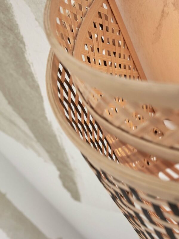 Bamboe bohemian wandlamp naturel zwart GOOD&MOJO Bhutan - Image 3
