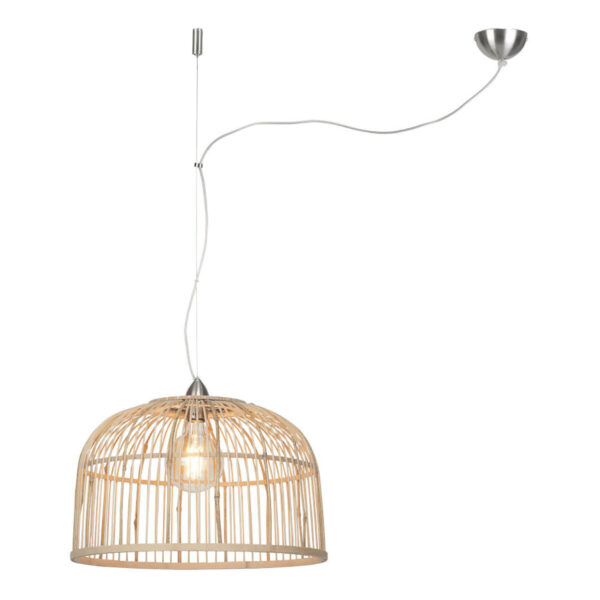Hanglamp bamboe naturel/nikkel 1-lichts L GOOD&MOJO Borneo