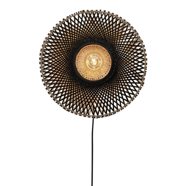 Bohemian bamboe wandlamp naturel/zwart S GOOD&MOJO Kalimantan