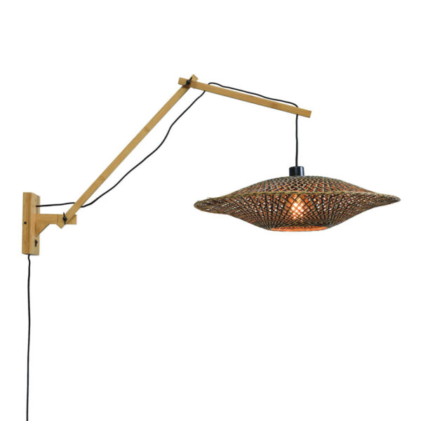 Wandlamp knikarm bamboe naturel GOOD&MOJO Bali
