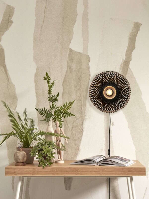 Zwarte bamboe bohemian wandlamp XS GOOD&MOJO Kalimantan - Image 2