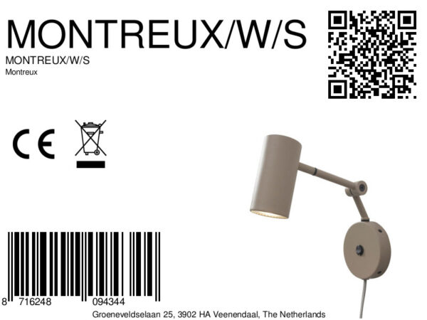 Wandlamp grijs retro metaal It's About RoMi Montreux - Image 11