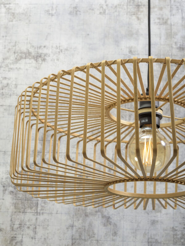 Zwart-naturel bohemian bamboe wandlamp GOOD&MOJO Bromo - Image 4