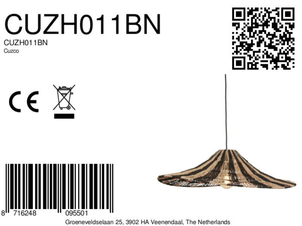 Hoedvormige hanglamp naturel/zwart riet GOOD&MOJO Cuzco - Image 10