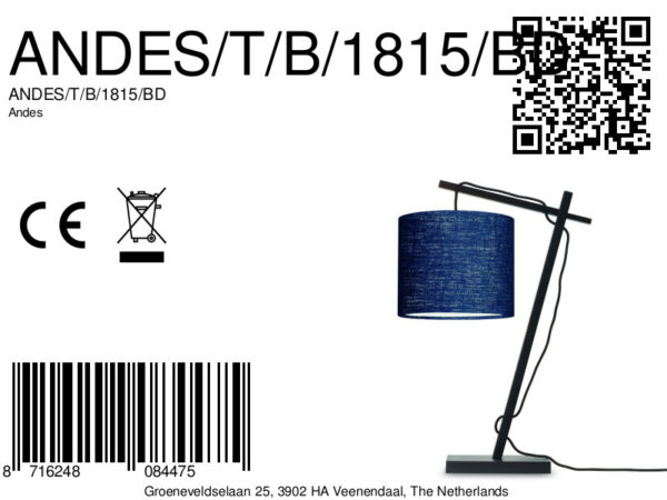 Blauwe bohemian tafellamp linnen GOOD&MOJO Andes - Image 8