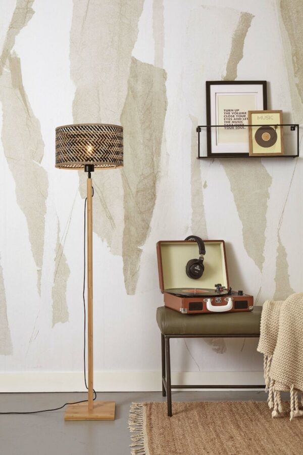 Boheems zwart naturel vloerlamp rond GOOD&MOJO Java - Image 5