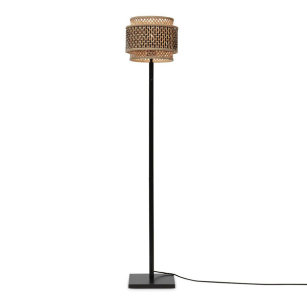 Ronde boheemse vloerlamp naturel zwart GOOD&MOJO Bhutan