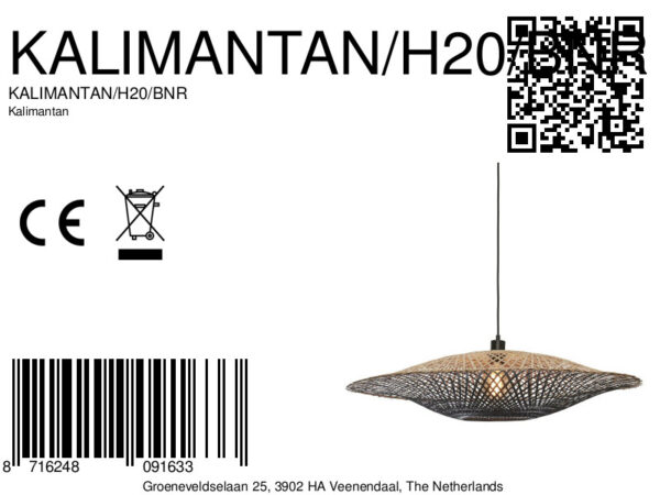 Naturel/zwarte schotelvorm bamboe hanglamp L GOOD&MOJO Kalimantan - Image 14