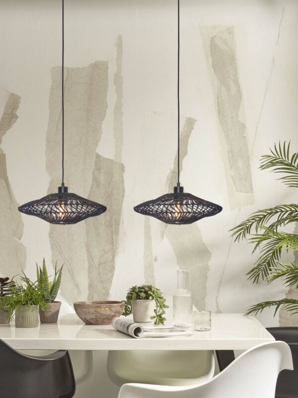 Rotan-metaal bohemian zwarte hanglamp GOOD&MOJO Zanzibar - Image 5