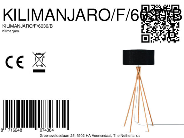 Linnen zwart bamboe bohemian vloerlamp GOOD&MOJO Kilimanjaro - Image 6