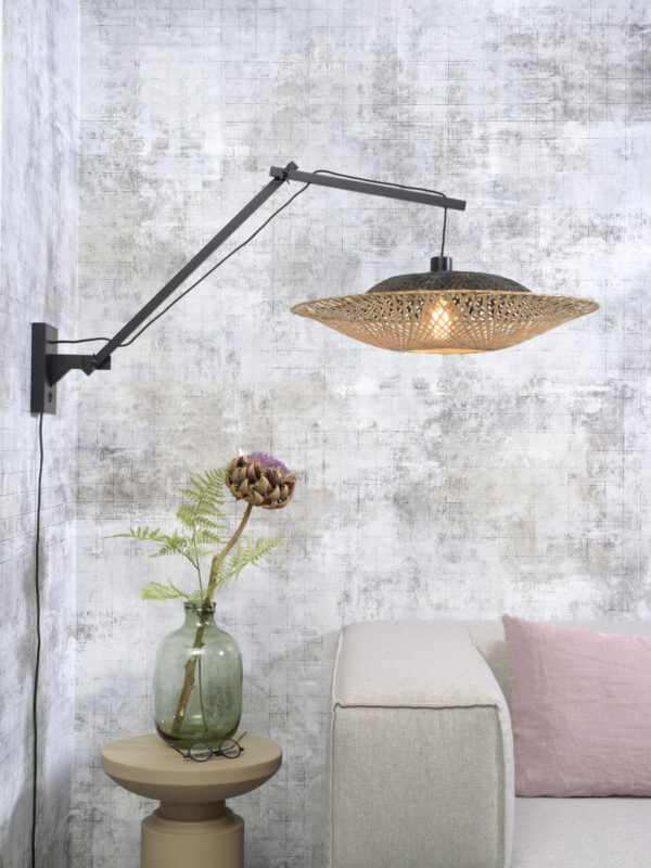 Naturel bamboe bohemian wandlamp zwart GOOD&MOJO Kalimantan - Image 2