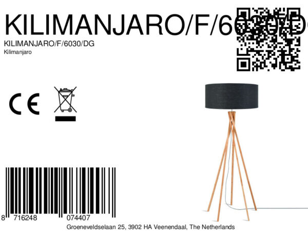 Bamboe bohemian vloerlamp grijs linnen GOOD&MOJO Kilimanjaro - Image 6